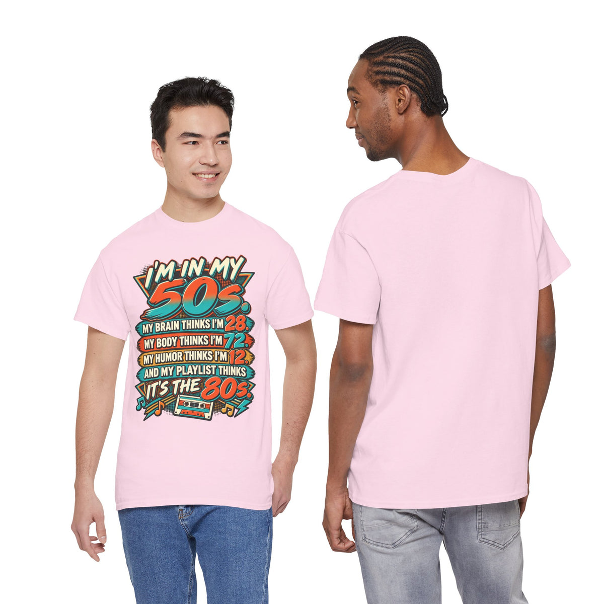 Retro 50s Birthday T‑Shirt — "I'm in My 50s" 80s Playlist Cassette Tee