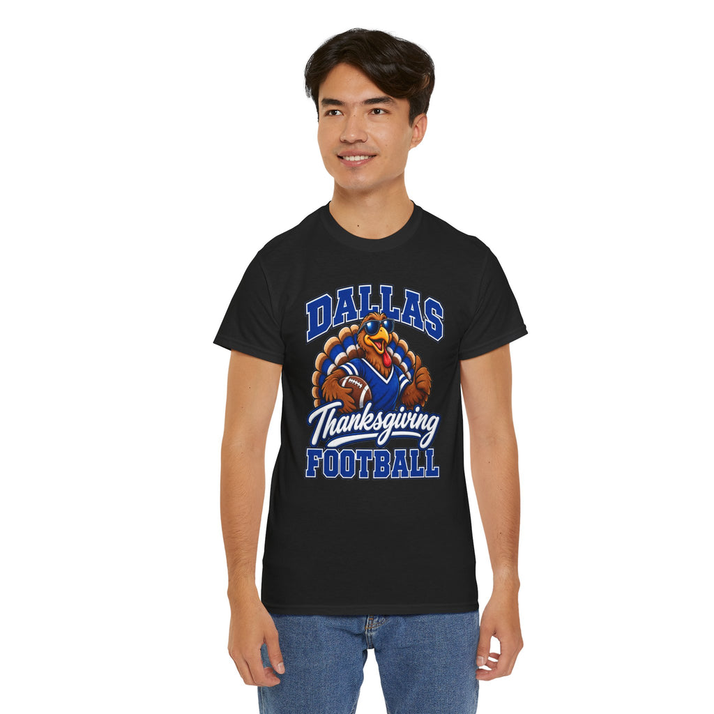 Dallas Thanksgiving Football T-Shirt — Turkey Mascot Game Day Tee