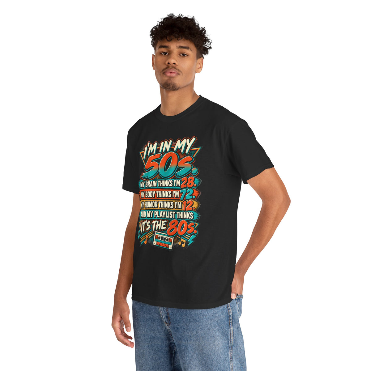Retro 50s Birthday T‑Shirt — "I'm in My 50s" 80s Playlist Cassette Tee