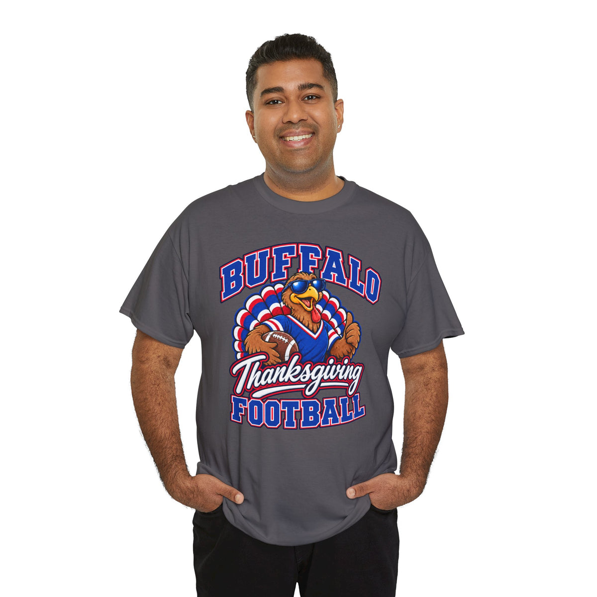 Buffalo Thanksgiving Football T-Shirt — Turkey Mascot Game Day Tee