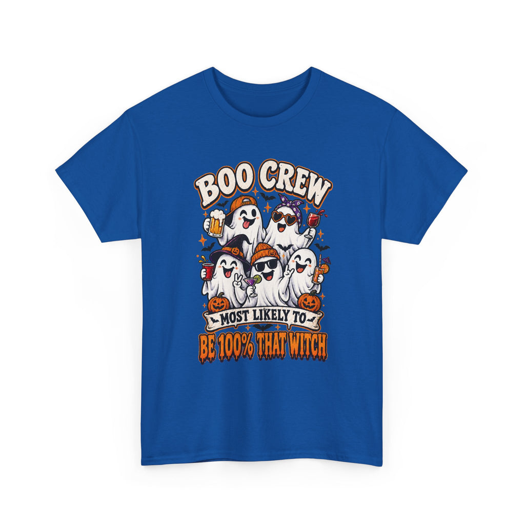 Boo Crew Halloween T-Shirt – "Most Likely To Be 100% That Witch" Ghosts Tee