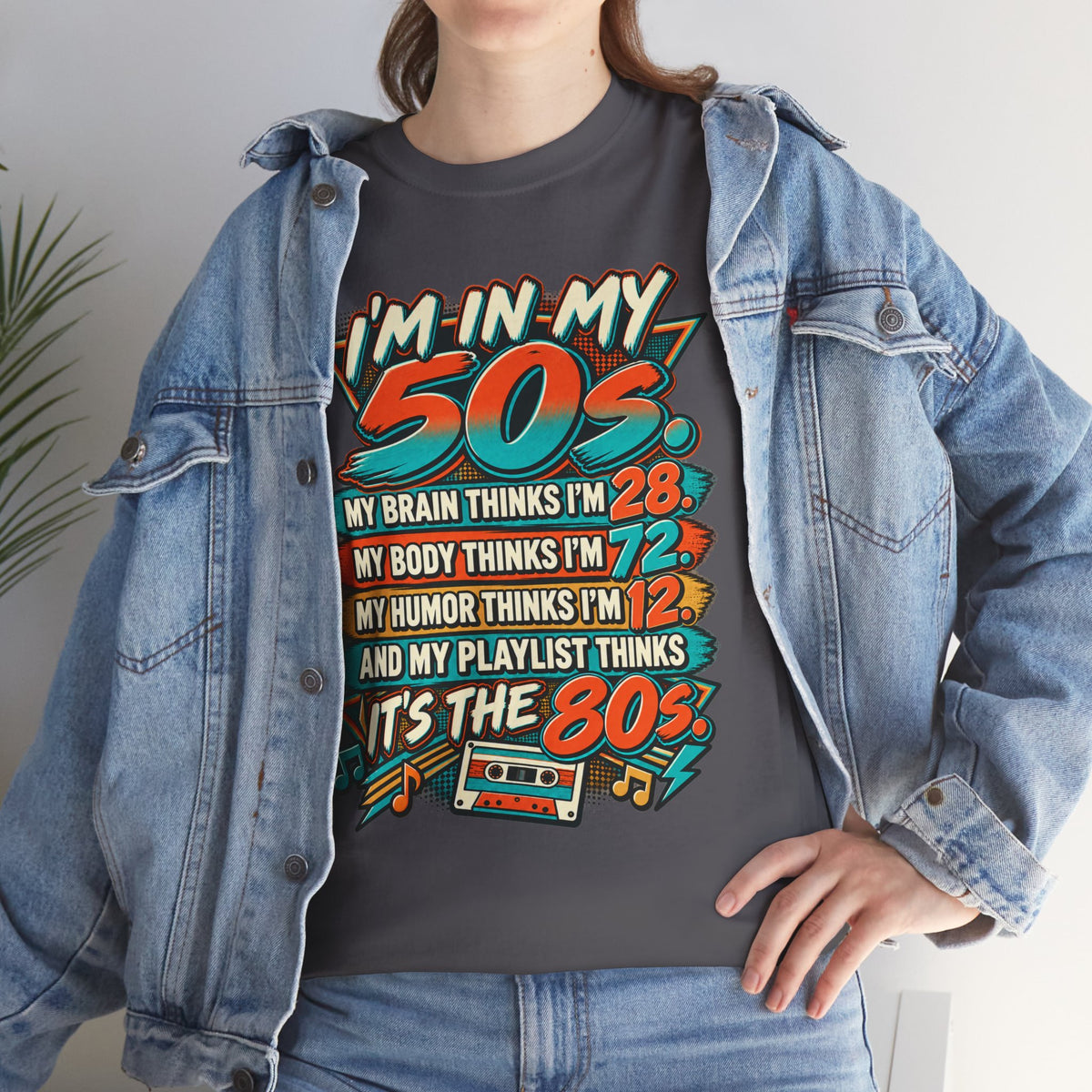Retro 50s Birthday T‑Shirt — "I'm in My 50s" 80s Playlist Cassette Tee