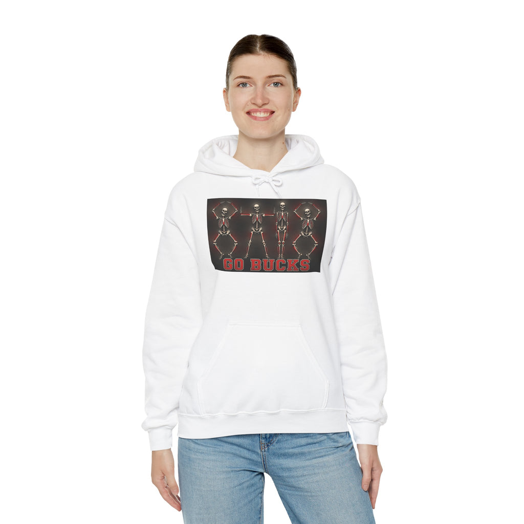 Go Bucks Hoodie — Vintage Red Deer Antlers Graphic Hooded Sweatshirt