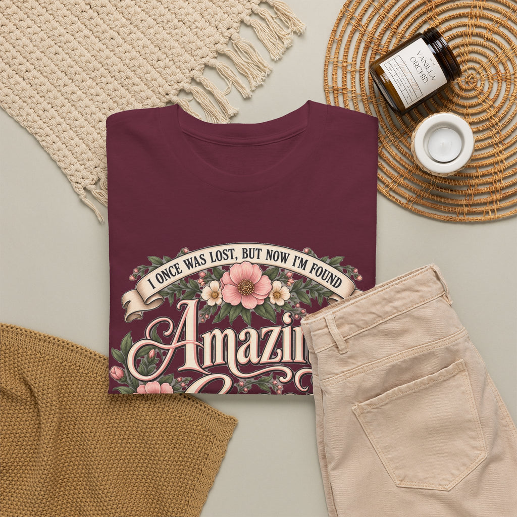 Amazing Grace Floral T-Shirt — Vintage Christian Faith Tee