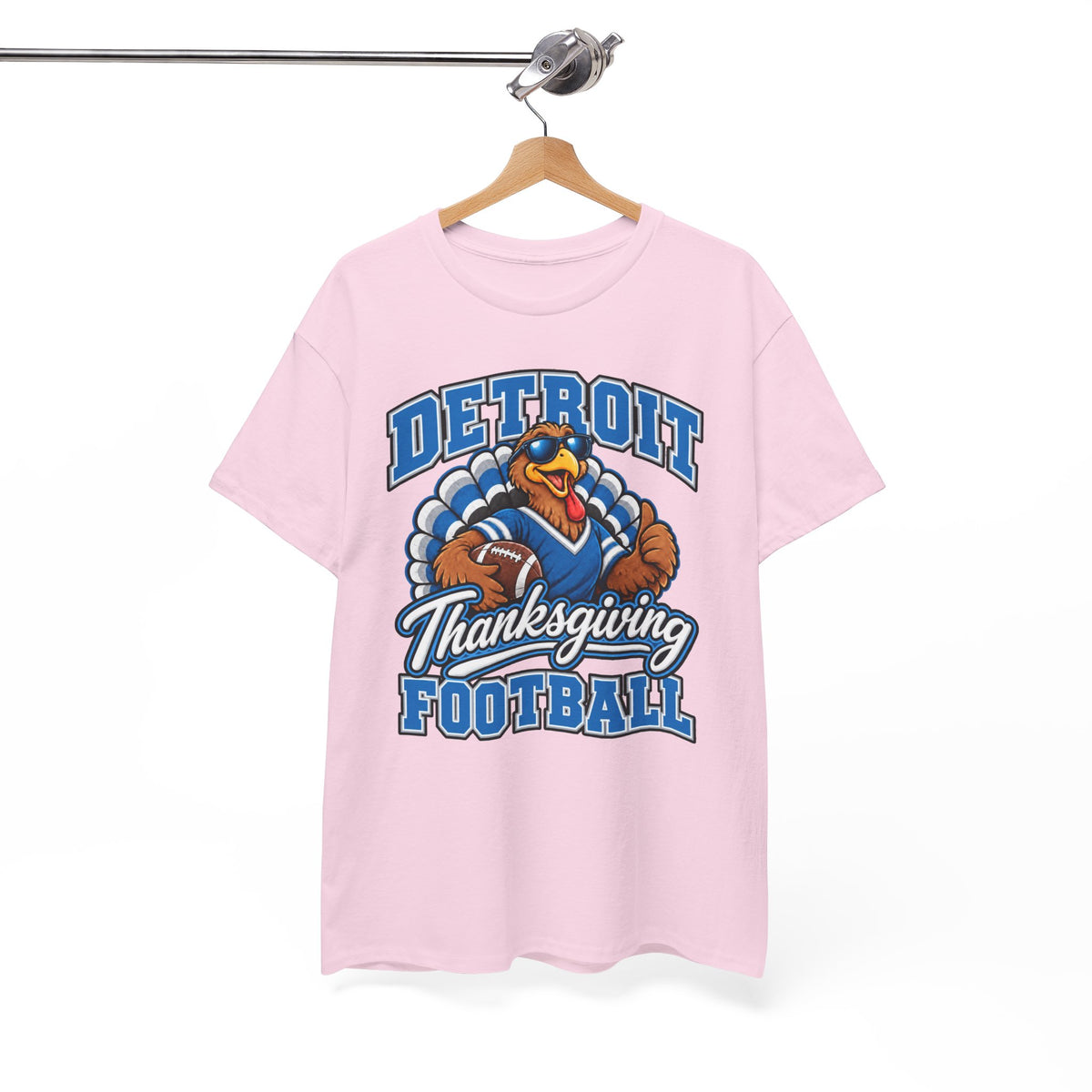 Detroit Thanksgiving Football Tee — Turkey Mascot Game Day Shirt