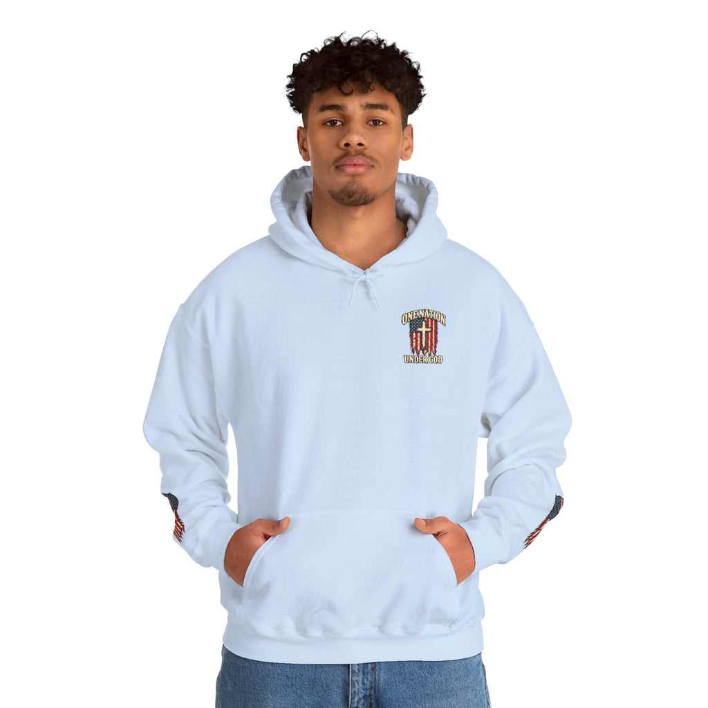 One Nation Under God Patriotic Cross Hoodie