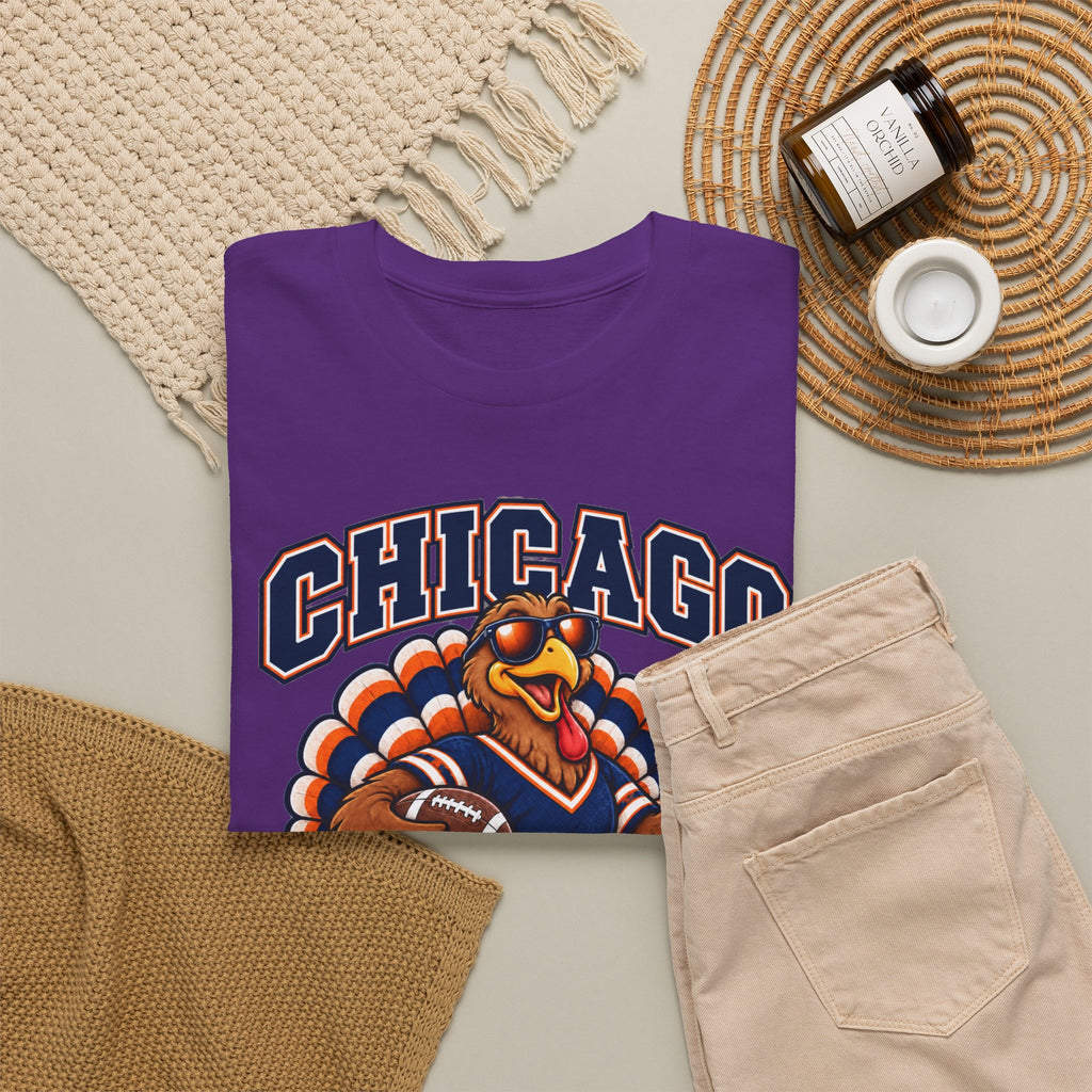 Chicago Thanksgiving Football T-Shirt — Turkey Mascot Game Day Tee