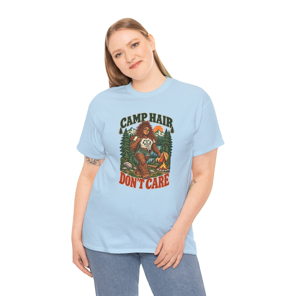 Camp Hair Don't Care T-Shirt — Retro Camping Graphic Tee