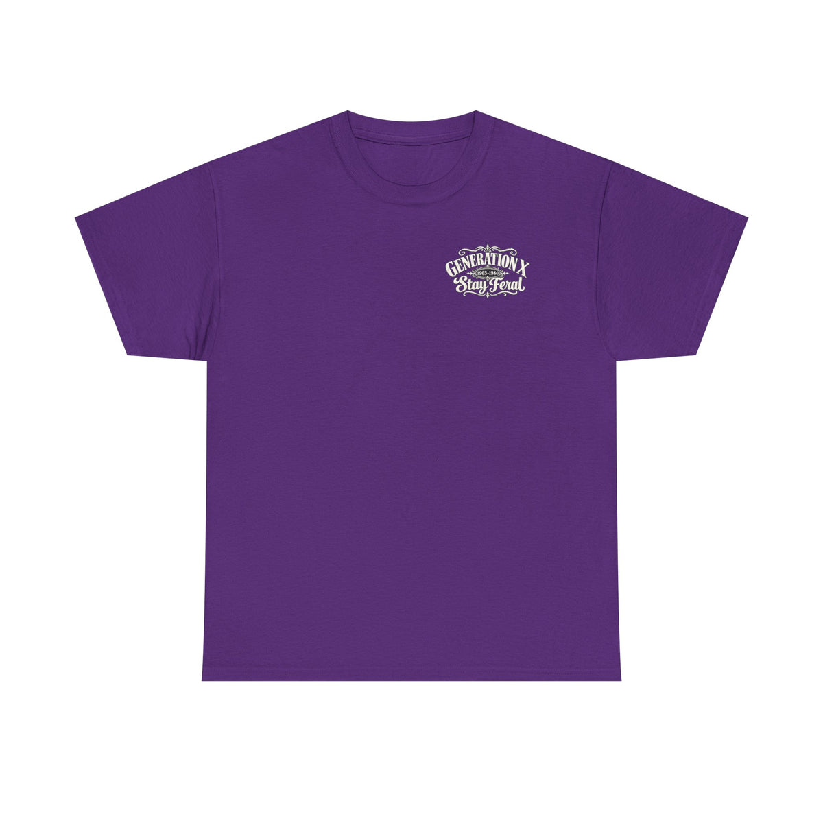 Generation X T‑Shirt — 'Stay Feral' Vintage Whiskey Label Tee (Born 1965–1980)