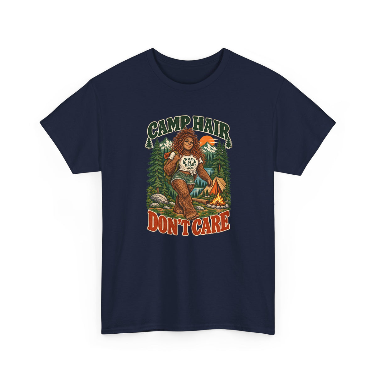 Camp Hair Don't Care T-Shirt — Retro Camping Graphic Tee