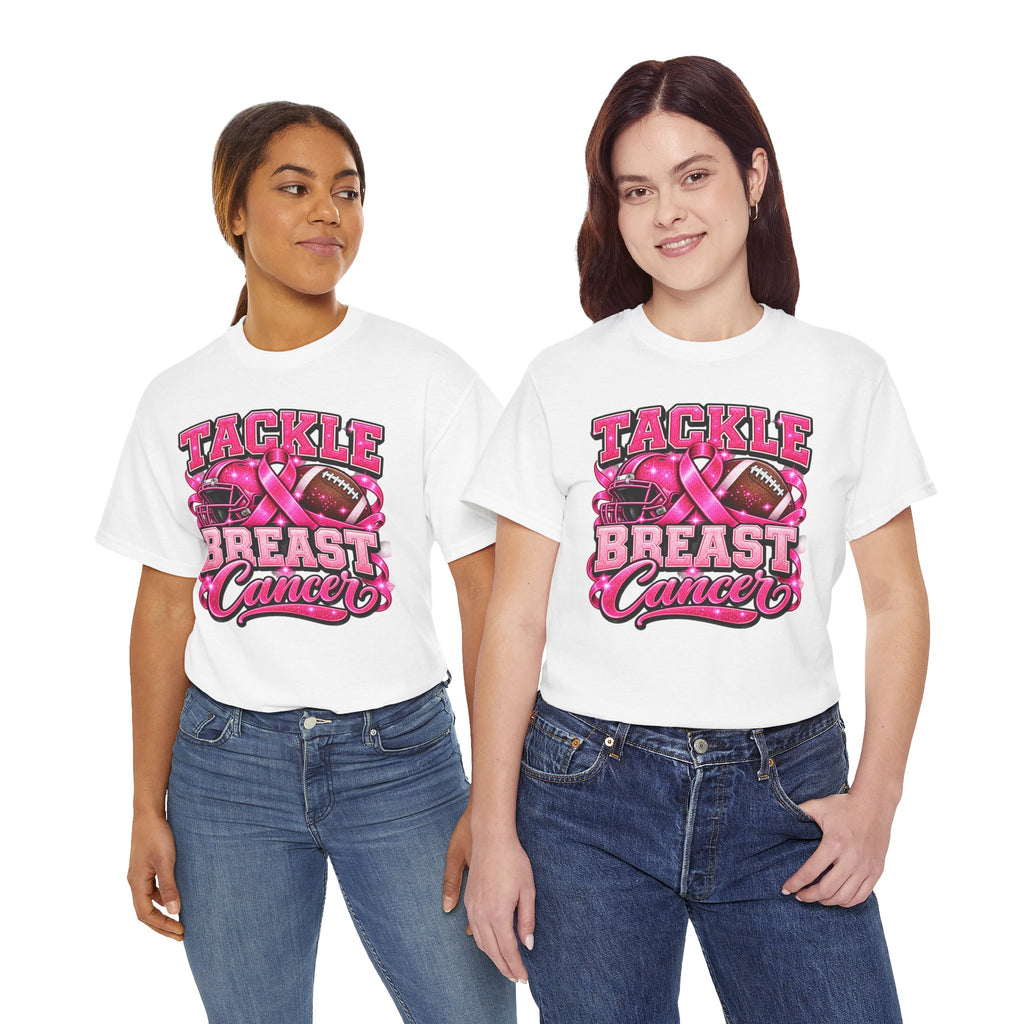 T-Shirt — "Tackle Breast Cancer" Pink Football Awareness Tee