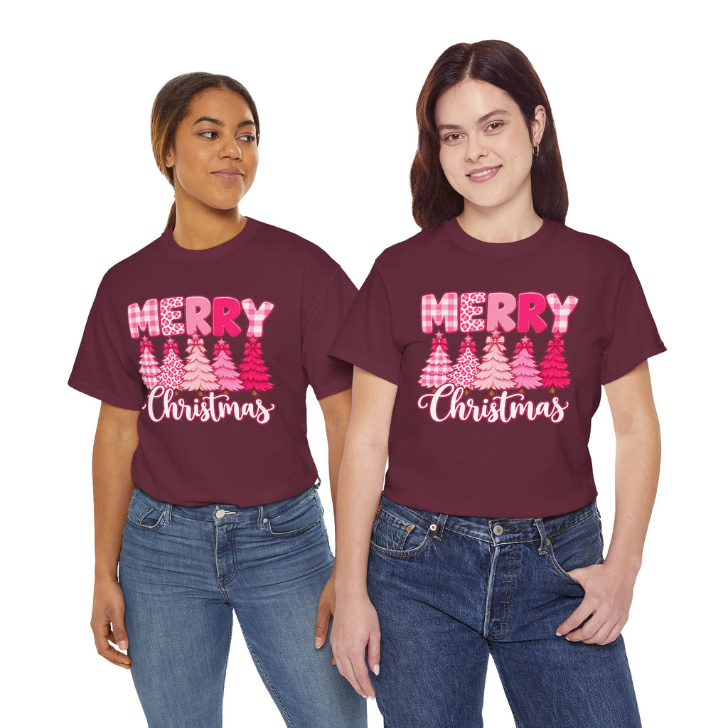 Merry Christmas Pink Christmas Tree T-Shirt