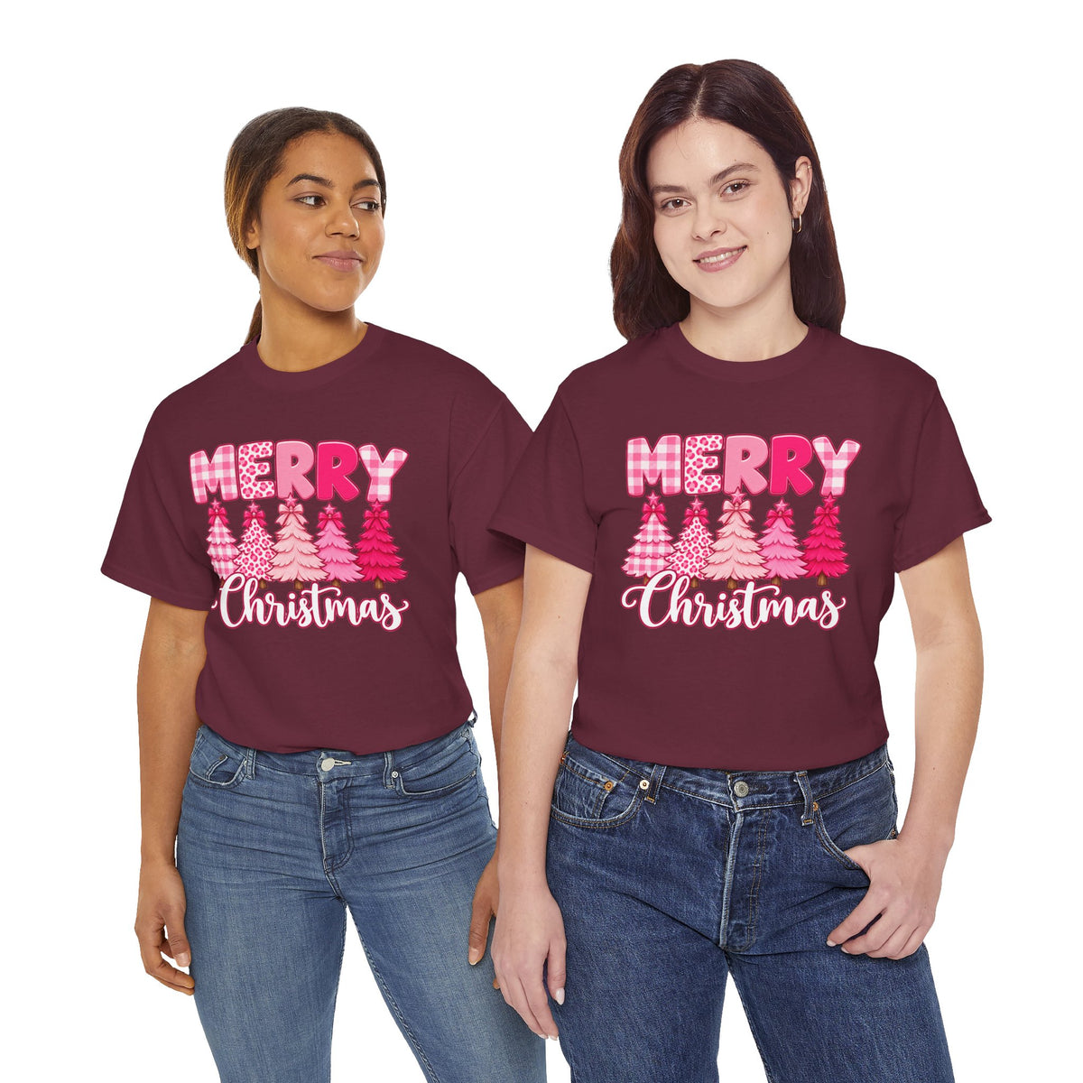 Merry Christmas Pink Christmas Tree T-Shirt