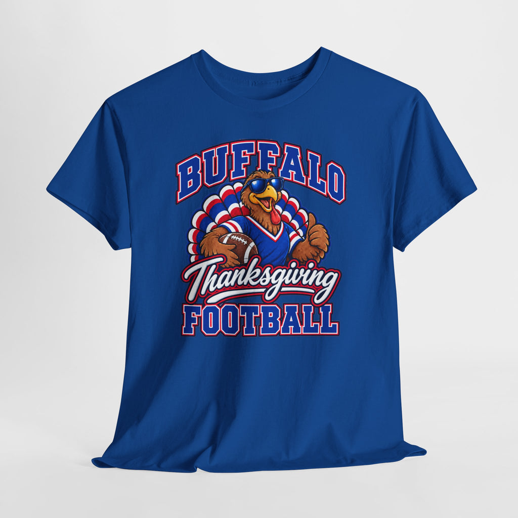 Buffalo Thanksgiving Football T-Shirt — Turkey Mascot Game Day Tee