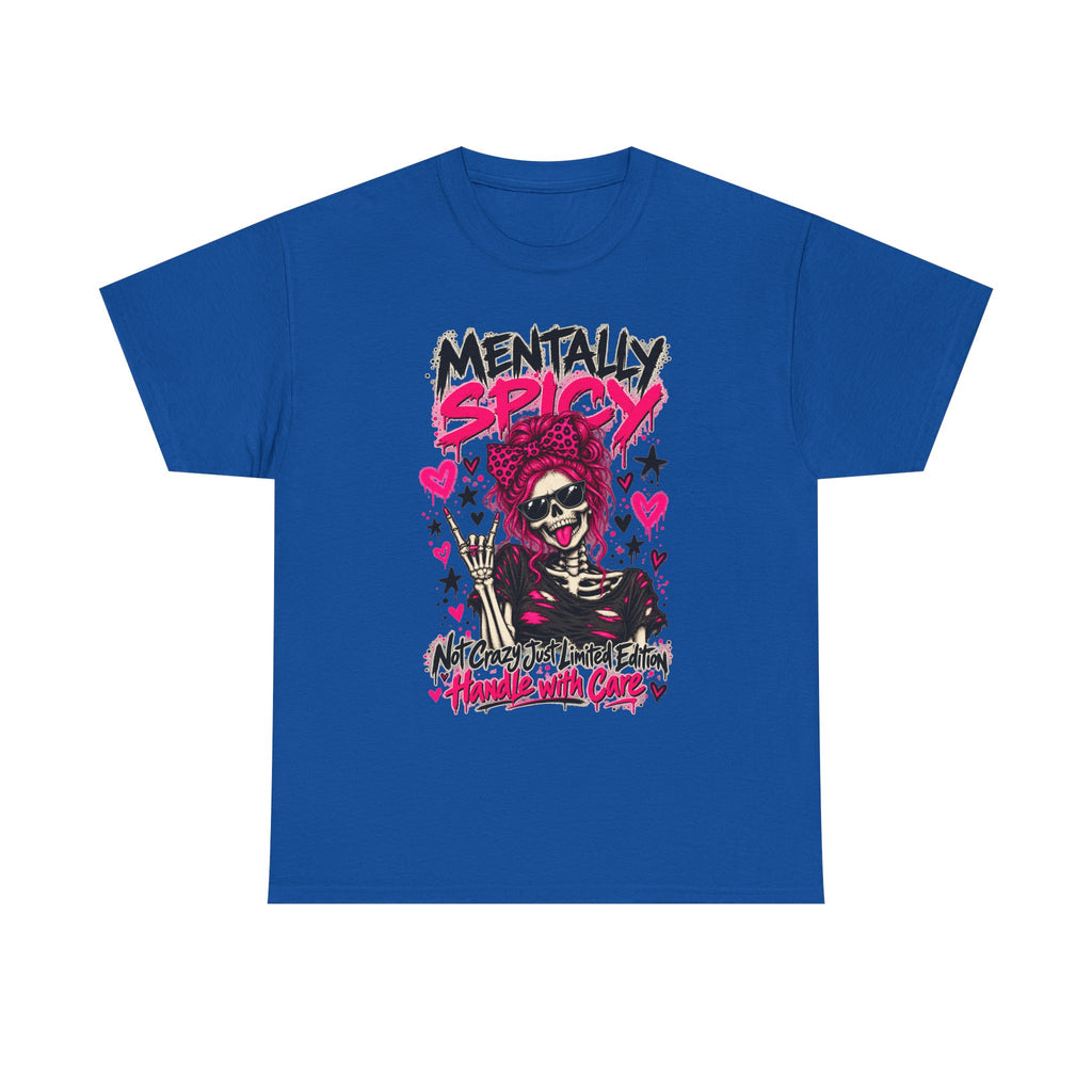 Mentally Spicy Skeleton Graphic T-Shirt