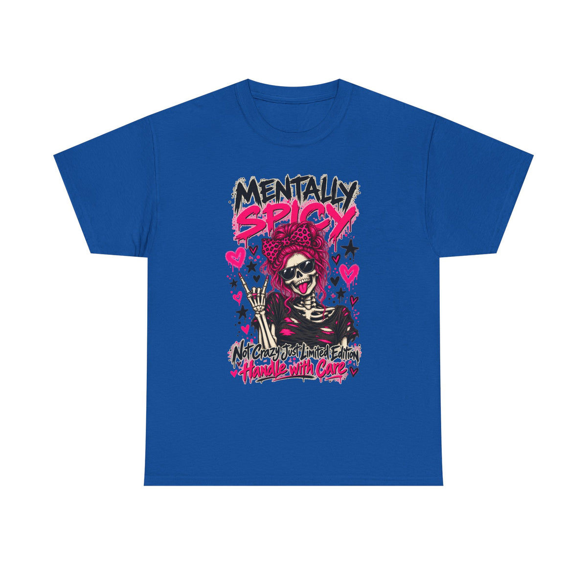 Mentally Spicy Skeleton Graphic T-Shirt