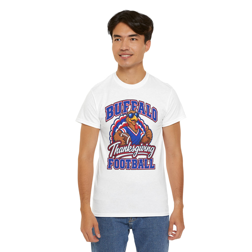 Buffalo Thanksgiving Football T-Shirt — Turkey Mascot Game Day Tee