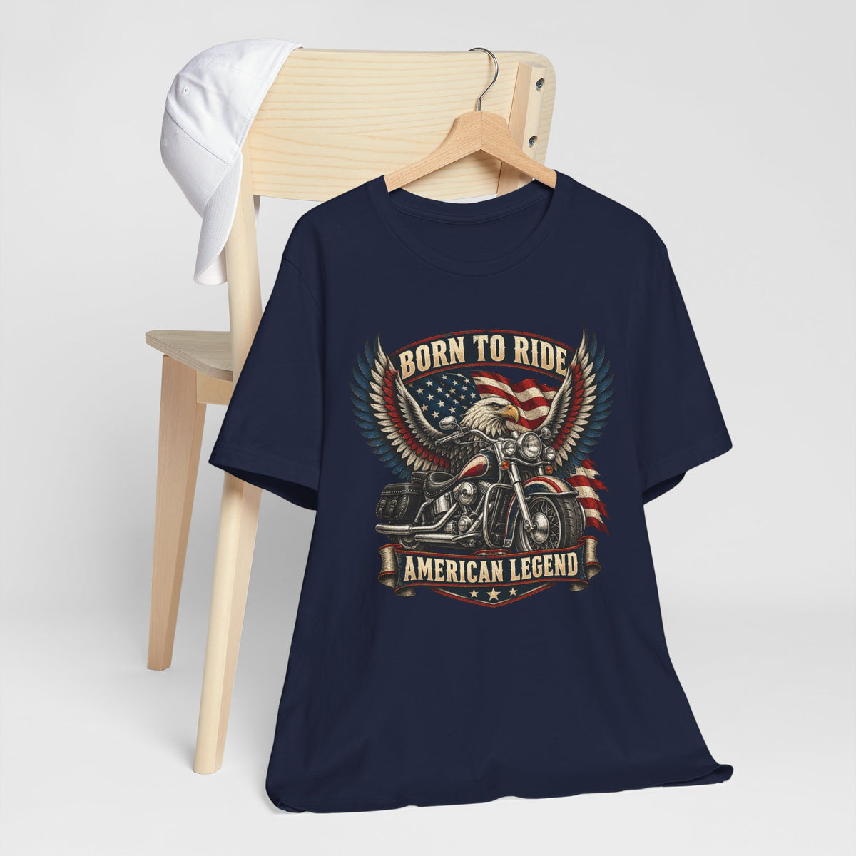 Born to Ride Eagle Motorcycle Tee — American Legend Patriotic T-Shirt