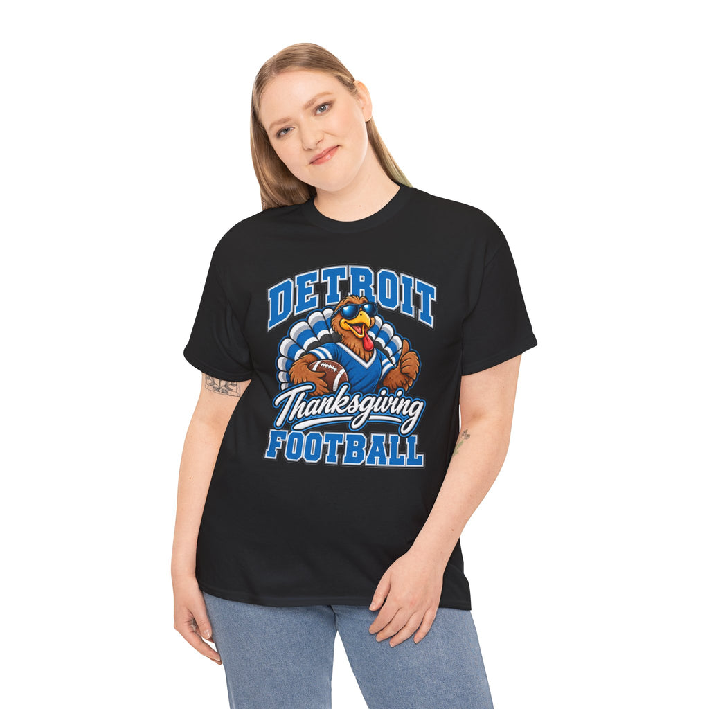 Detroit Thanksgiving Football Tee — Turkey Mascot Game Day Shirt