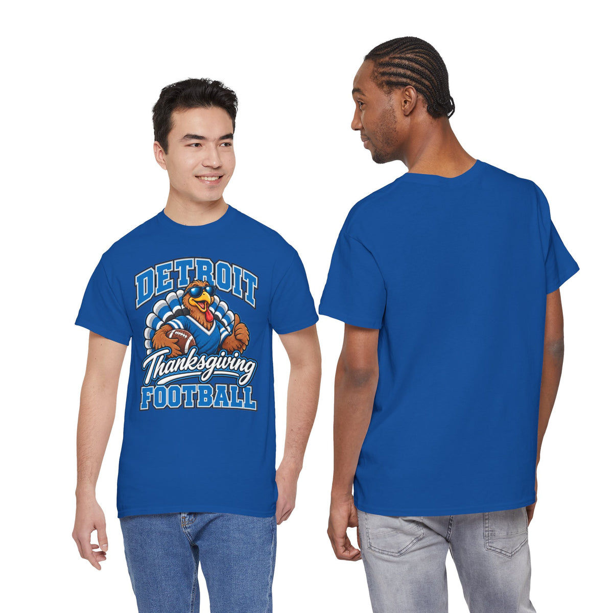 Detroit Thanksgiving Football Tee — Turkey Mascot Game Day Shirt