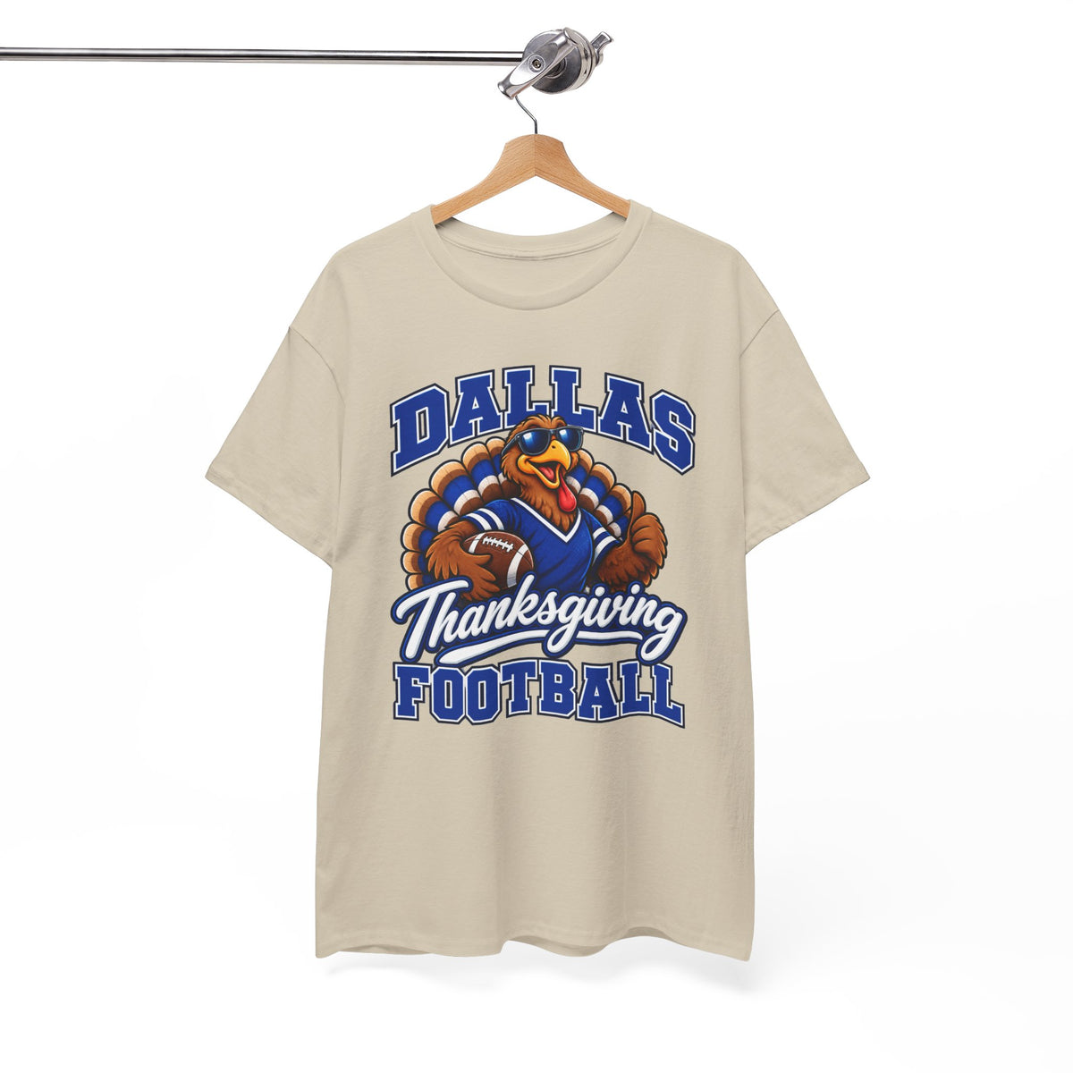 Dallas Thanksgiving Football T-Shirt — Turkey Mascot Game Day Tee