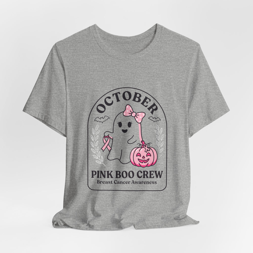 October Pink Boo Crew Tee — Breast Cancer Awareness Ghost T-Shirt