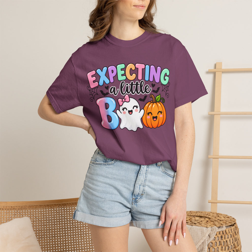 Expecting a Little Boo Maternity T-Shirt — Cute Halloween Pregnancy Tee