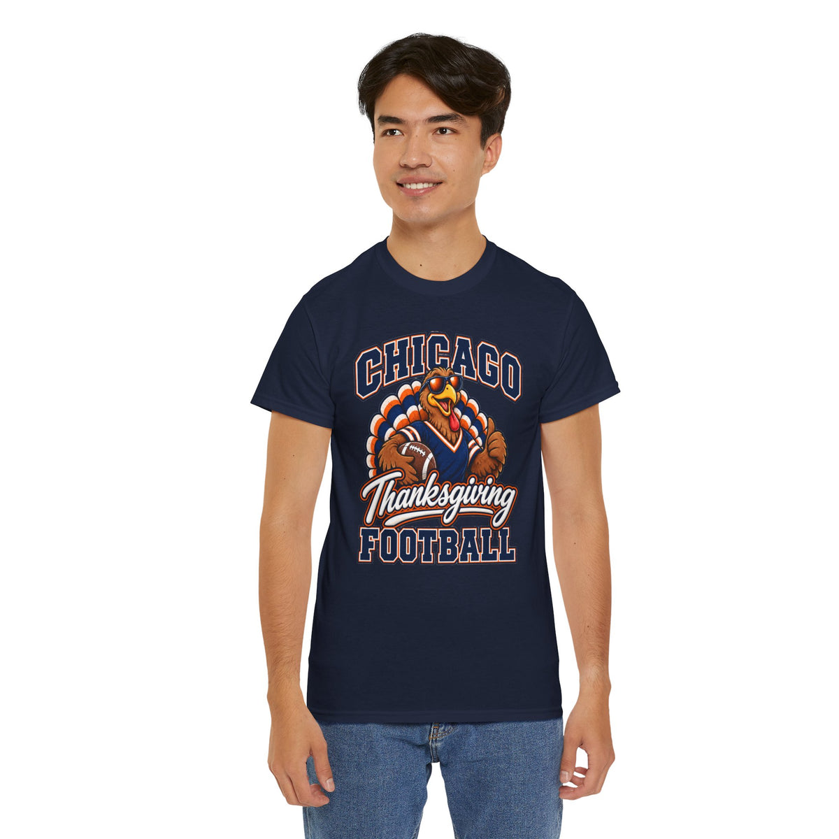 Chicago Thanksgiving Football T-Shirt — Turkey Mascot Game Day Tee