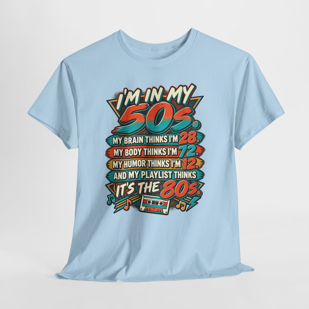 Retro 50s Birthday T‑Shirt — "I'm in My 50s" 80s Playlist Cassette Tee