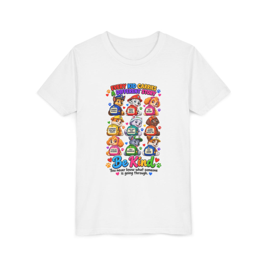 Be Kind Youth Short Sleeve Tee – Colorful Cartoon Character Shirt