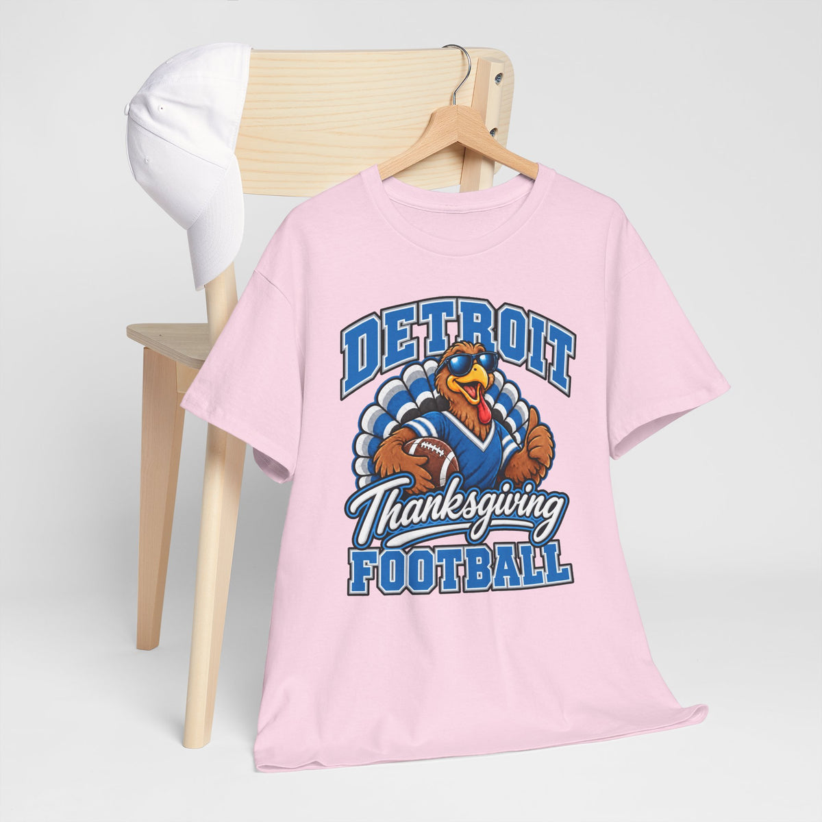 Detroit Thanksgiving Football Tee — Turkey Mascot Game Day Shirt