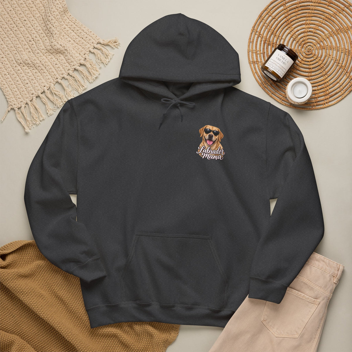 Labrador Mama Hoodie — Dog Mom Sweatshirt with Cute Sunglasses Lab Design