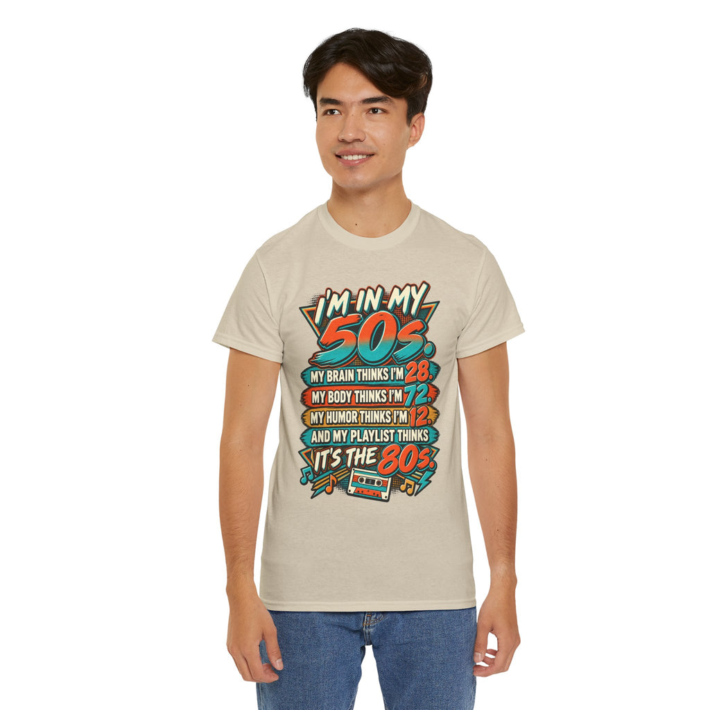 Retro 50s Birthday T‑Shirt — "I'm in My 50s" 80s Playlist Cassette Tee