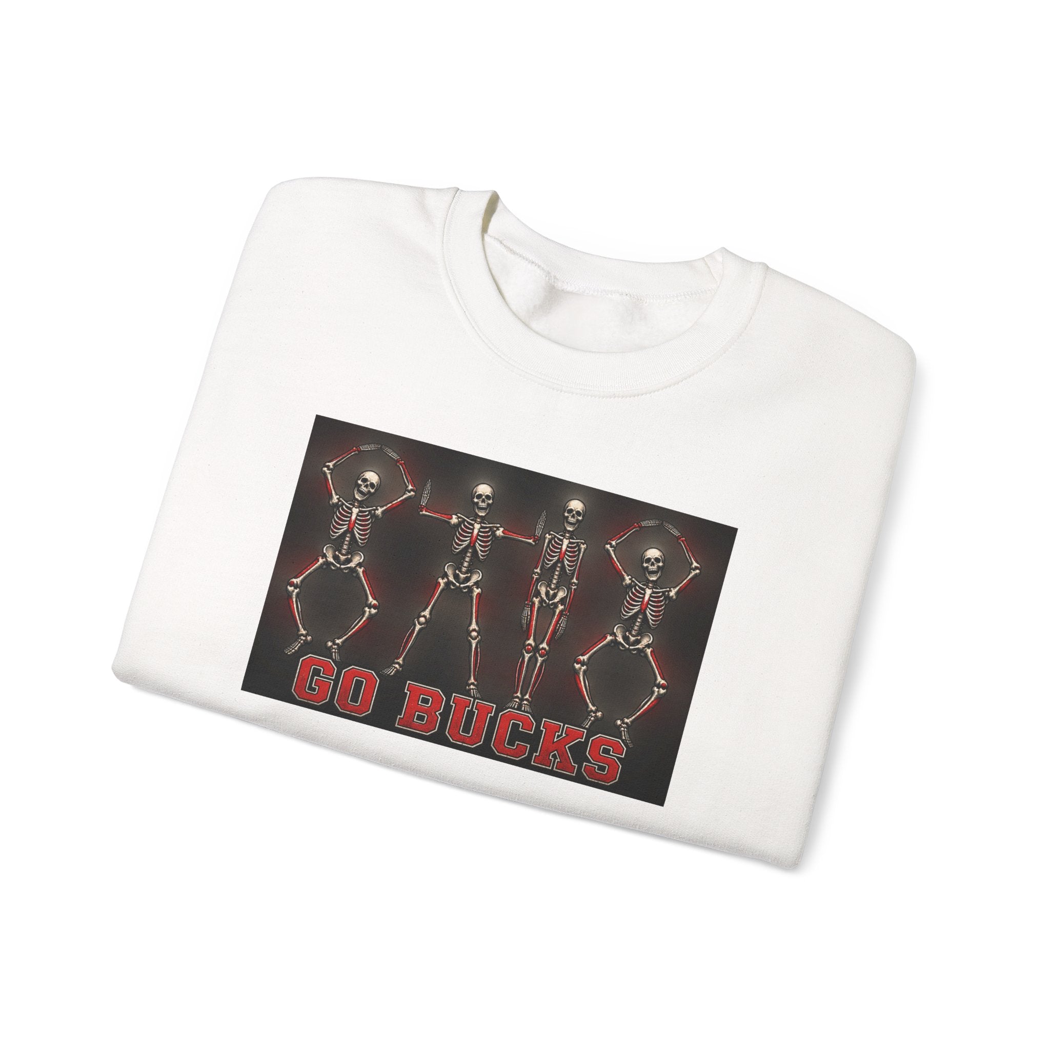 Crewneck Sweatshirt — 'Go Bucks' Dance Skeletons Graphic