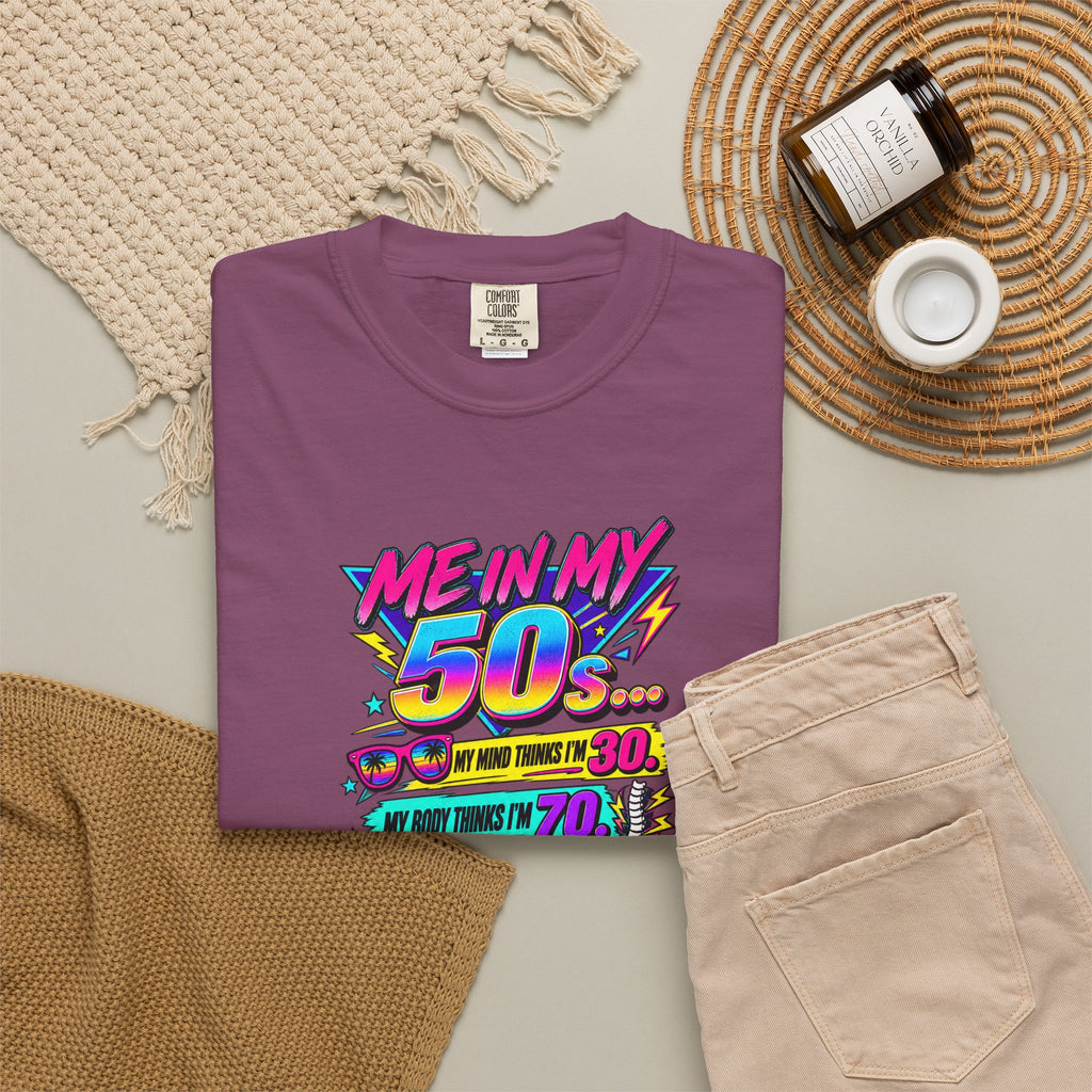 50th Birthday T-Shirt — "Me in My 50s... My Playlist Still Thinks It’s 1987" Retro Graphic Tee