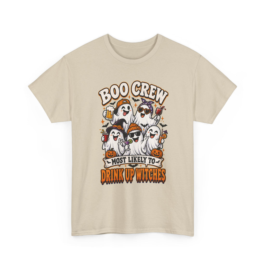 Boo Crew Halloween Tee — "Most Likely to Drink Up Witches" Ghost Party Shirt