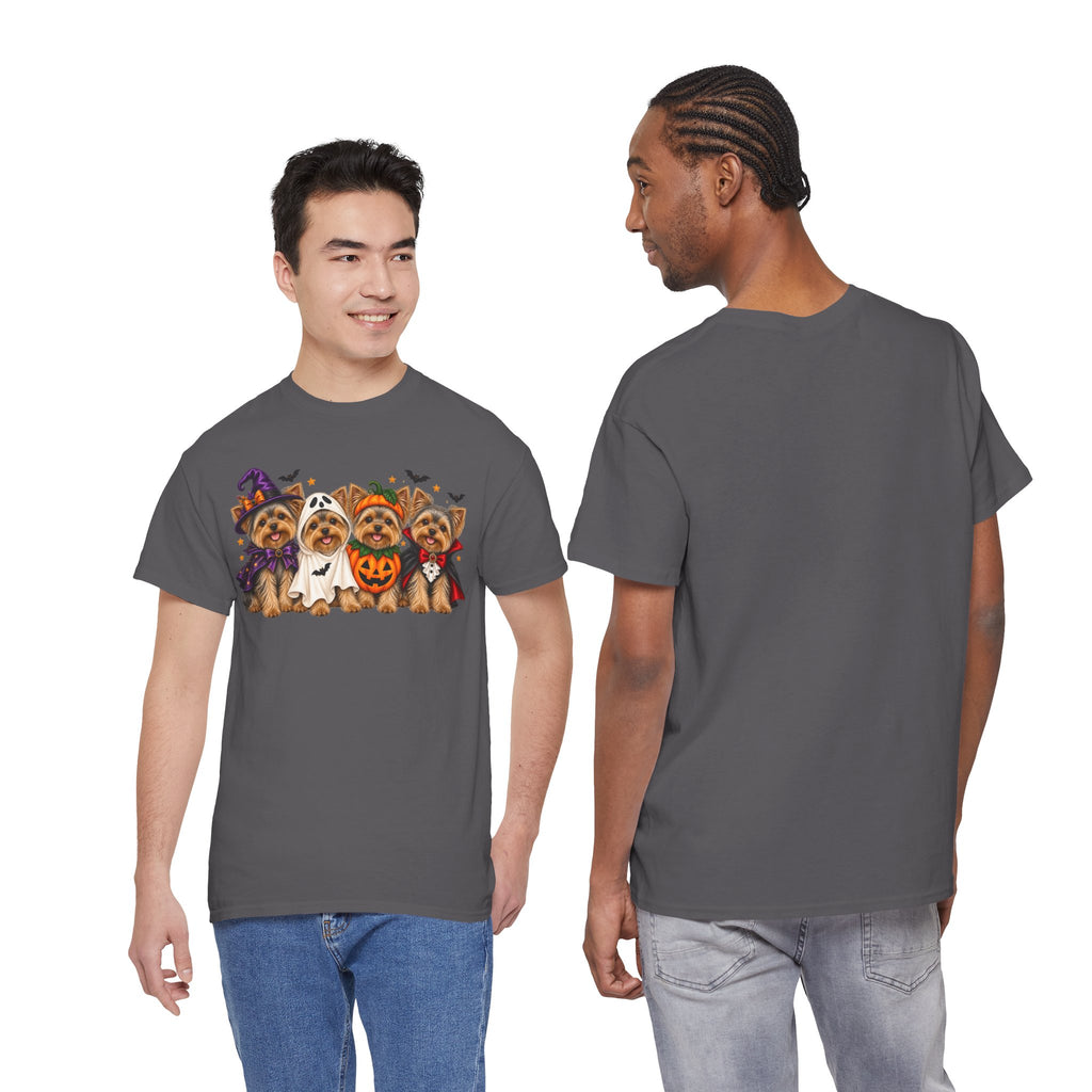 Halloween Yorkie T-Shirt — Cute Yorkies in Costumes (Pumpkin, Ghost, Witch, Vampire)