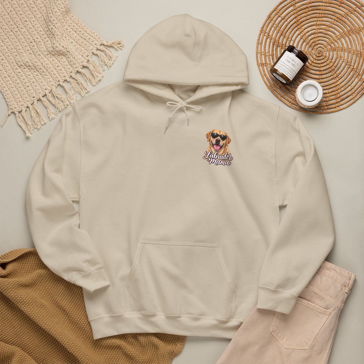 Labrador Mama Hoodie — Dog Mom Sweatshirt with Cute Sunglasses Lab Design