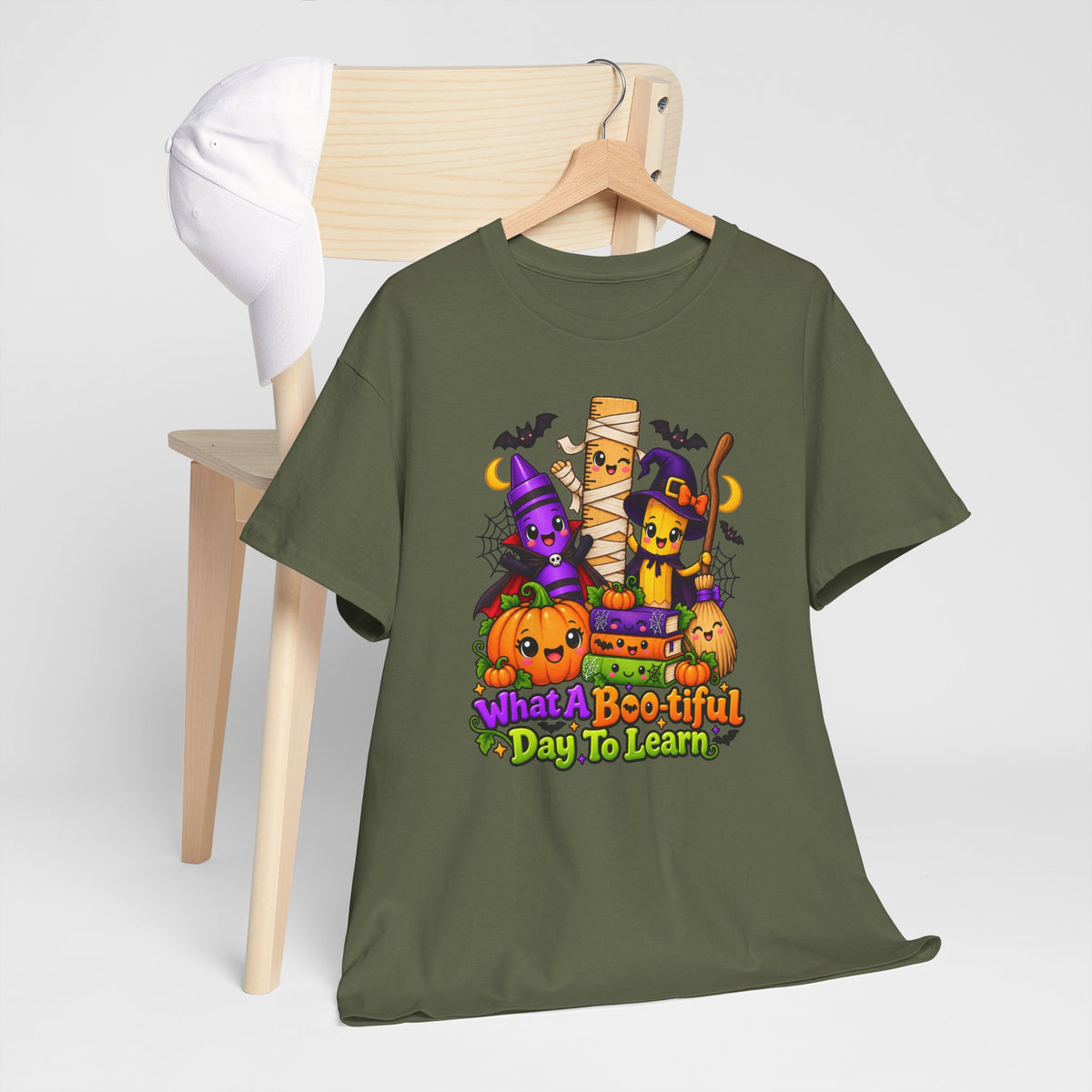 Halloween Teacher Tee — "What A Boo-tiful Day To Learn" Kids' Classroom Shirt