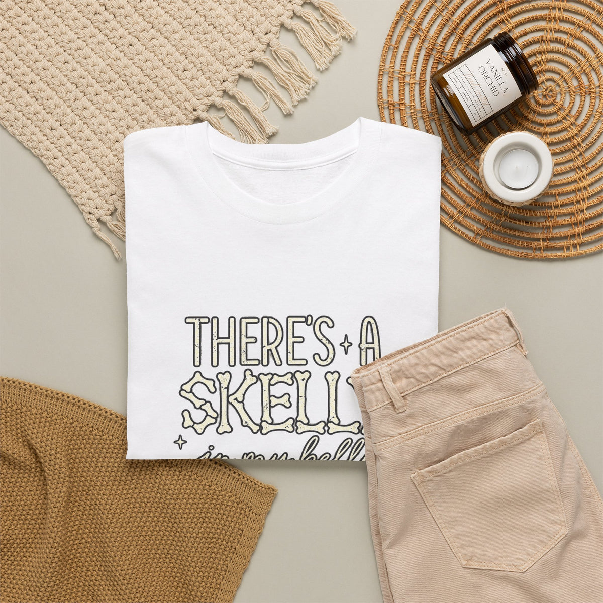 Skeleton Heart T‑Shirt — "There's a Skelly in My Belly" Cute Halloween Tee