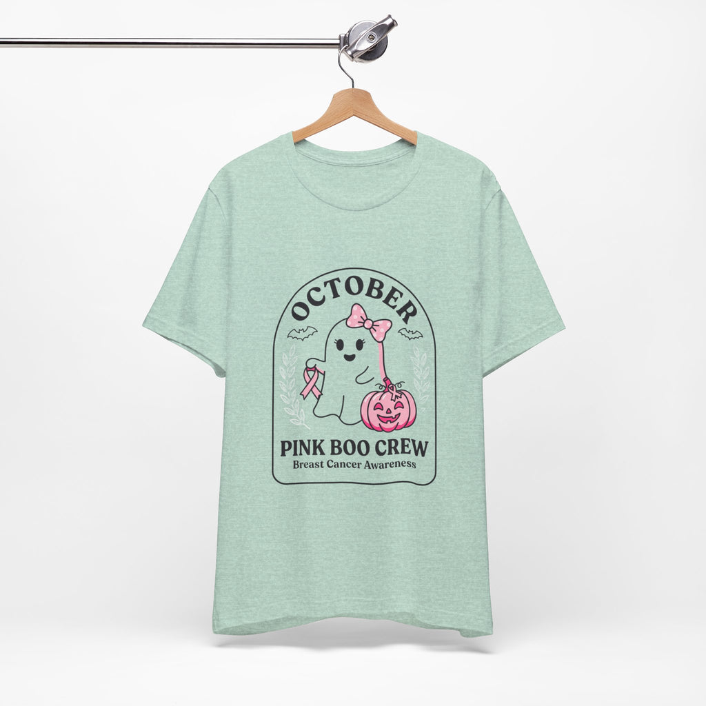 October Pink Boo Crew Tee — Breast Cancer Awareness Ghost T-Shirt