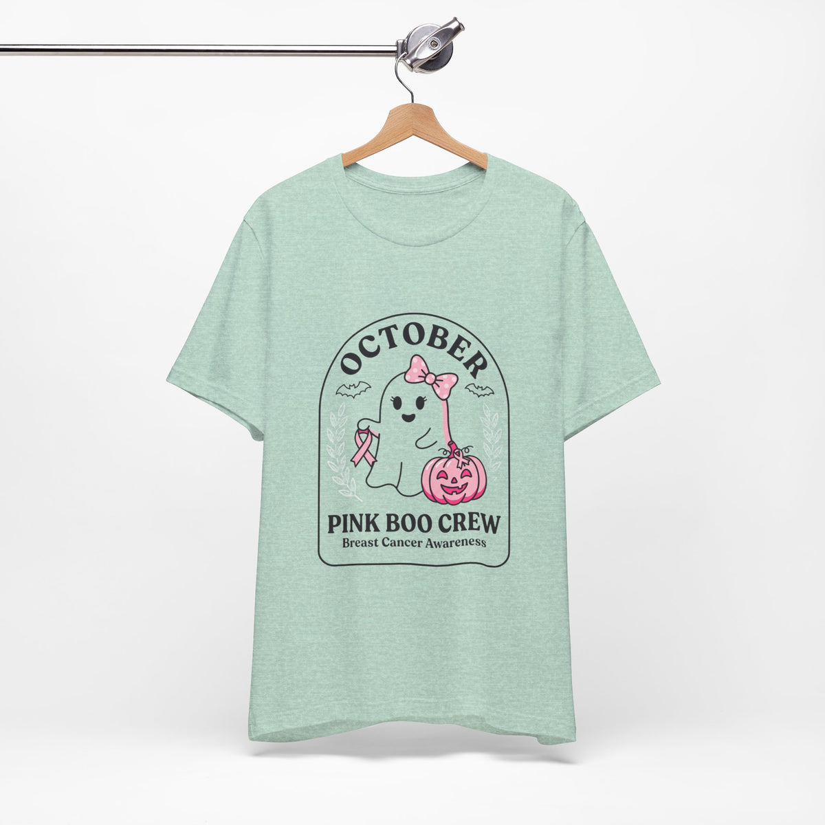 October Pink Boo Crew Tee — Breast Cancer Awareness Ghost T-Shirt