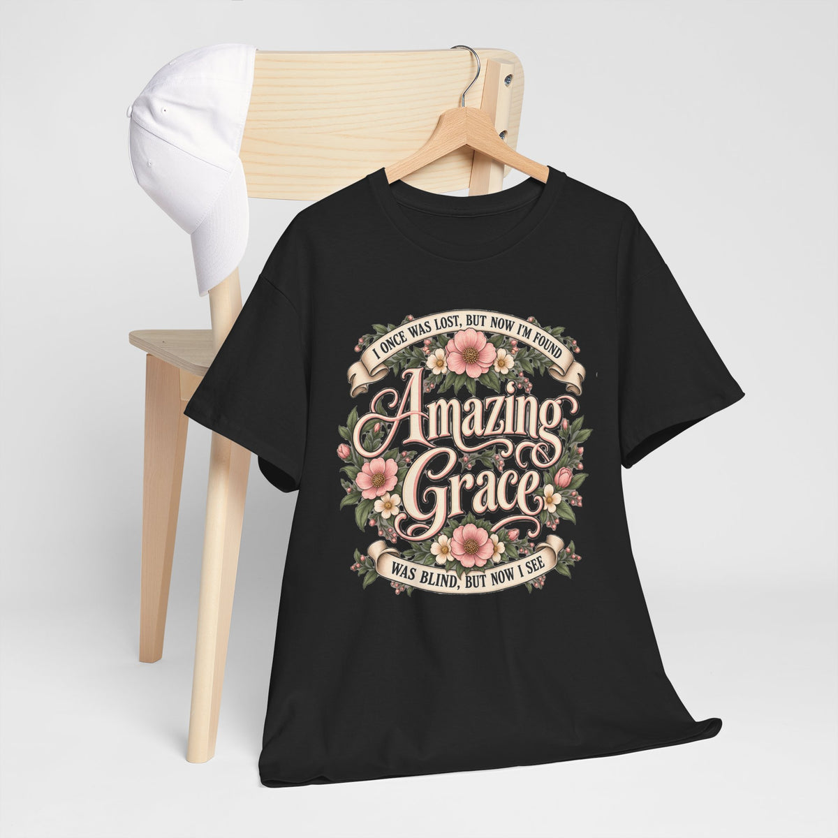 Amazing Grace Floral T-Shirt — Vintage Christian Faith Tee