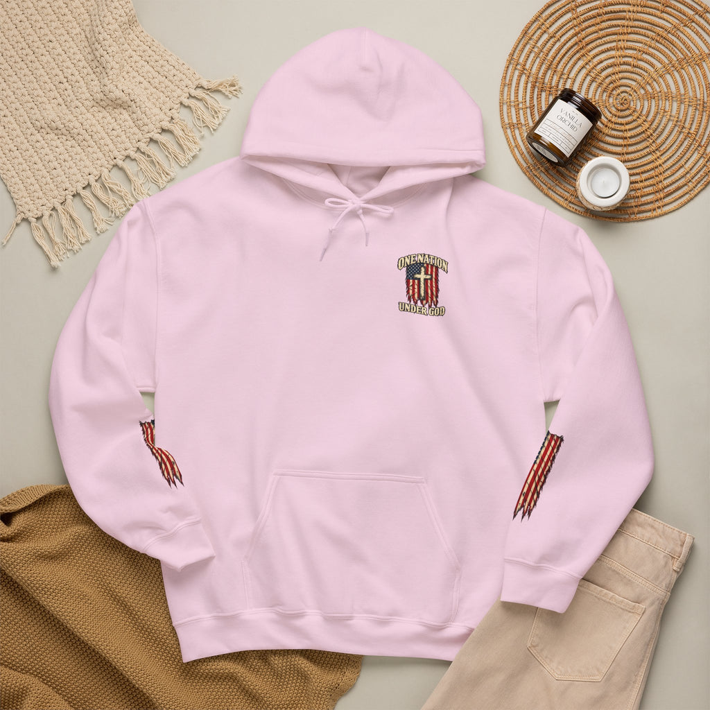 One Nation Under God Patriotic Cross Hoodie