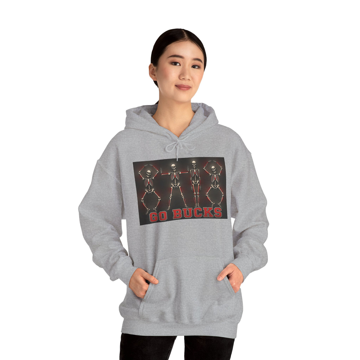 Go Bucks Hoodie — Vintage Red Deer Antlers Graphic Hooded Sweatshirt