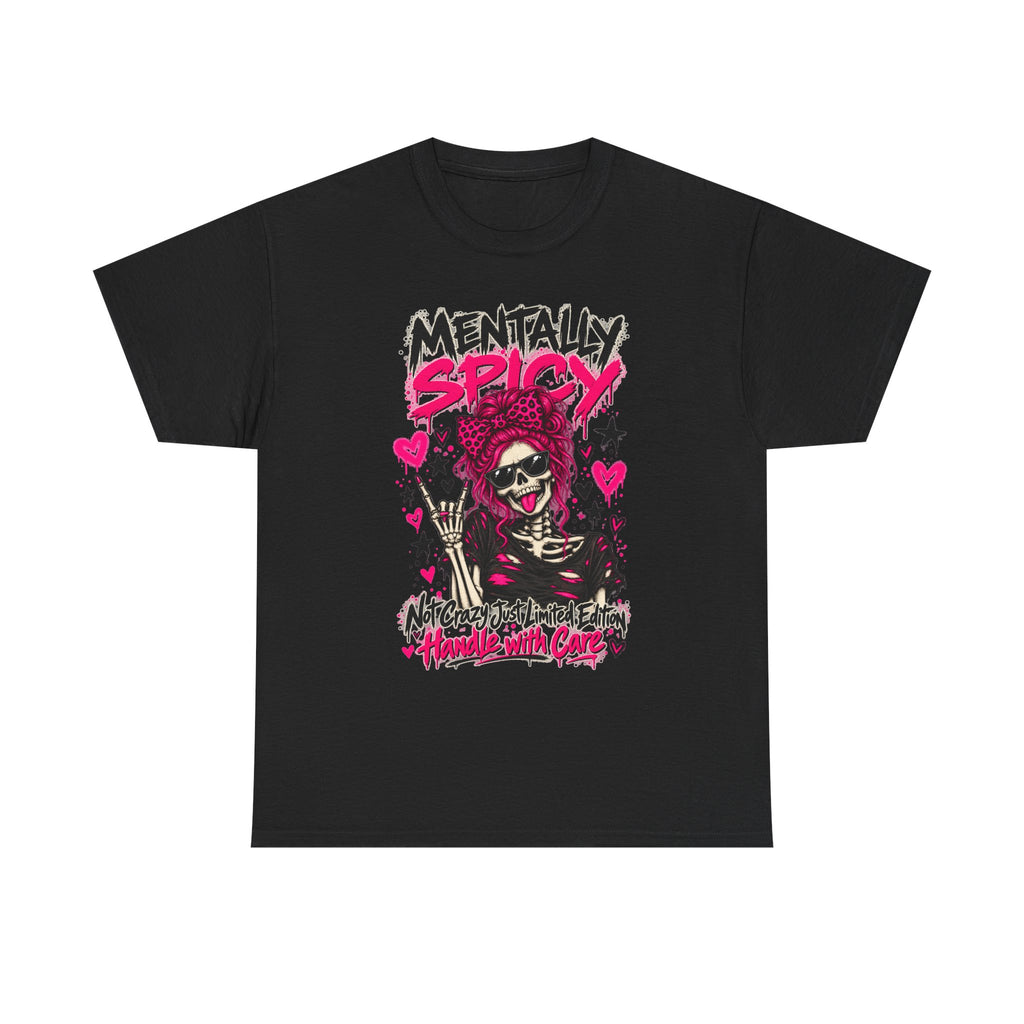 Mentally Spicy Skeleton Graphic T-Shirt
