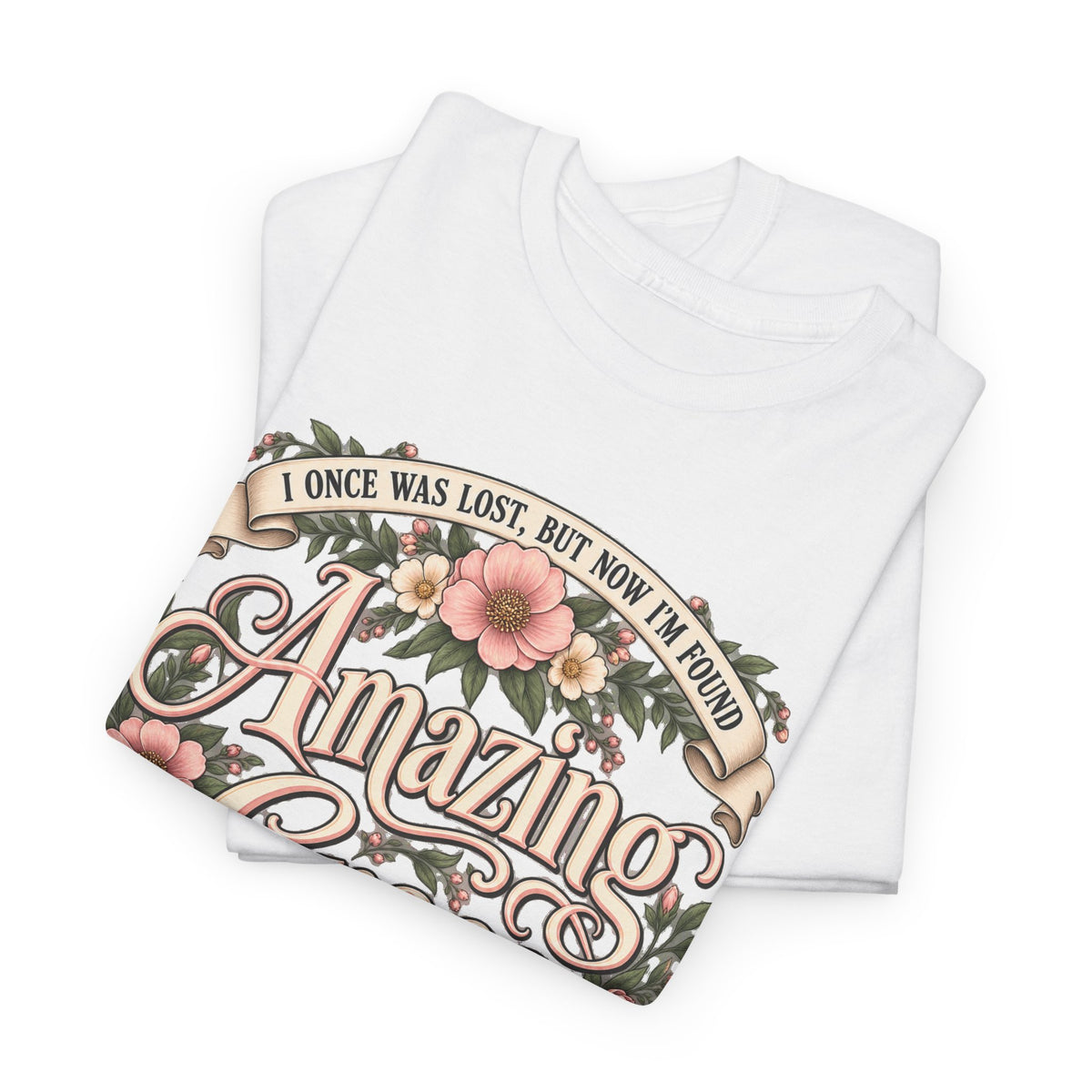 Amazing Grace Floral T-Shirt — Vintage Christian Faith Tee