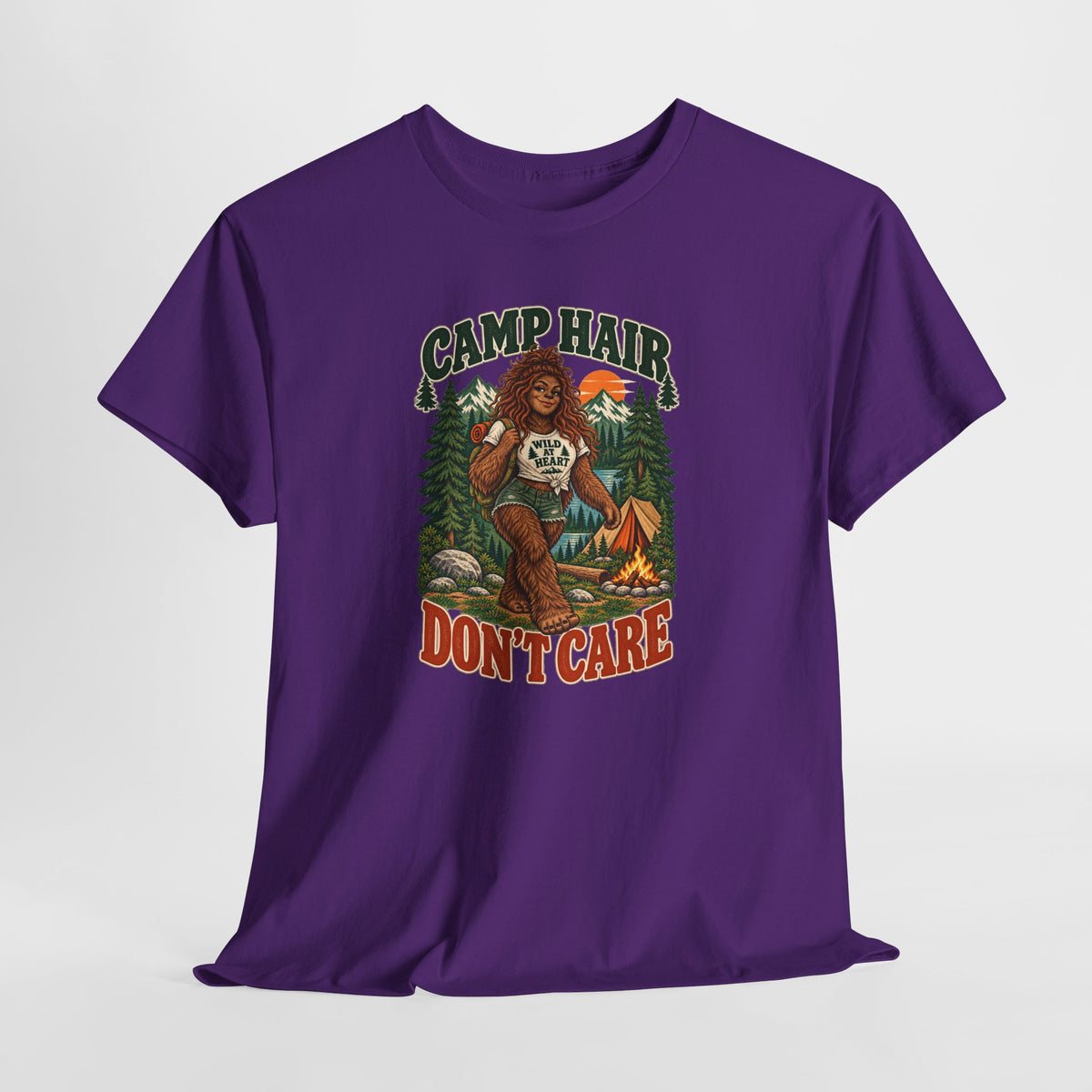 Camp Hair Don't Care T-Shirt — Retro Camping Graphic Tee