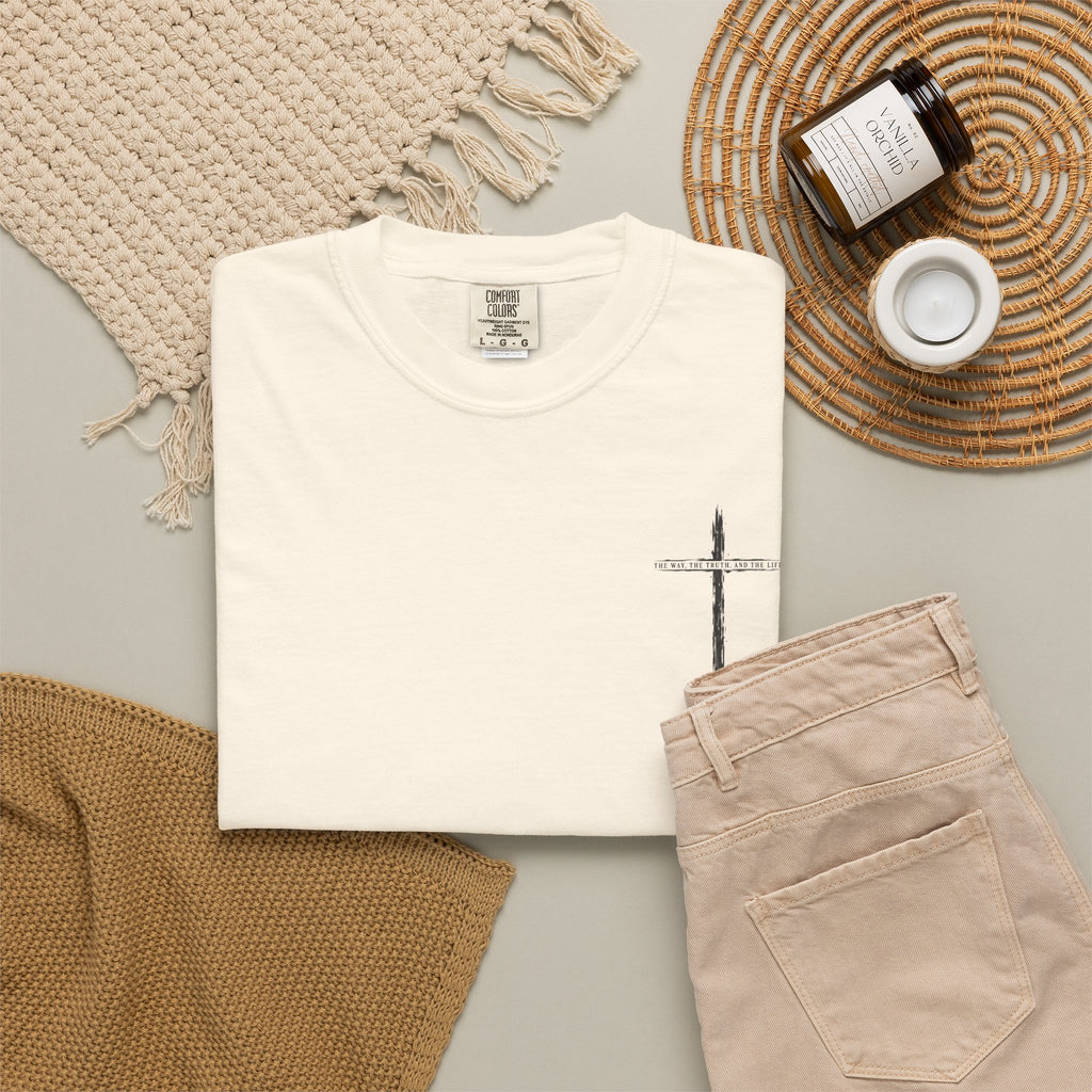 Christian Cross T-Shirt — 'The Way, The Truth, The Life' Religious Tee