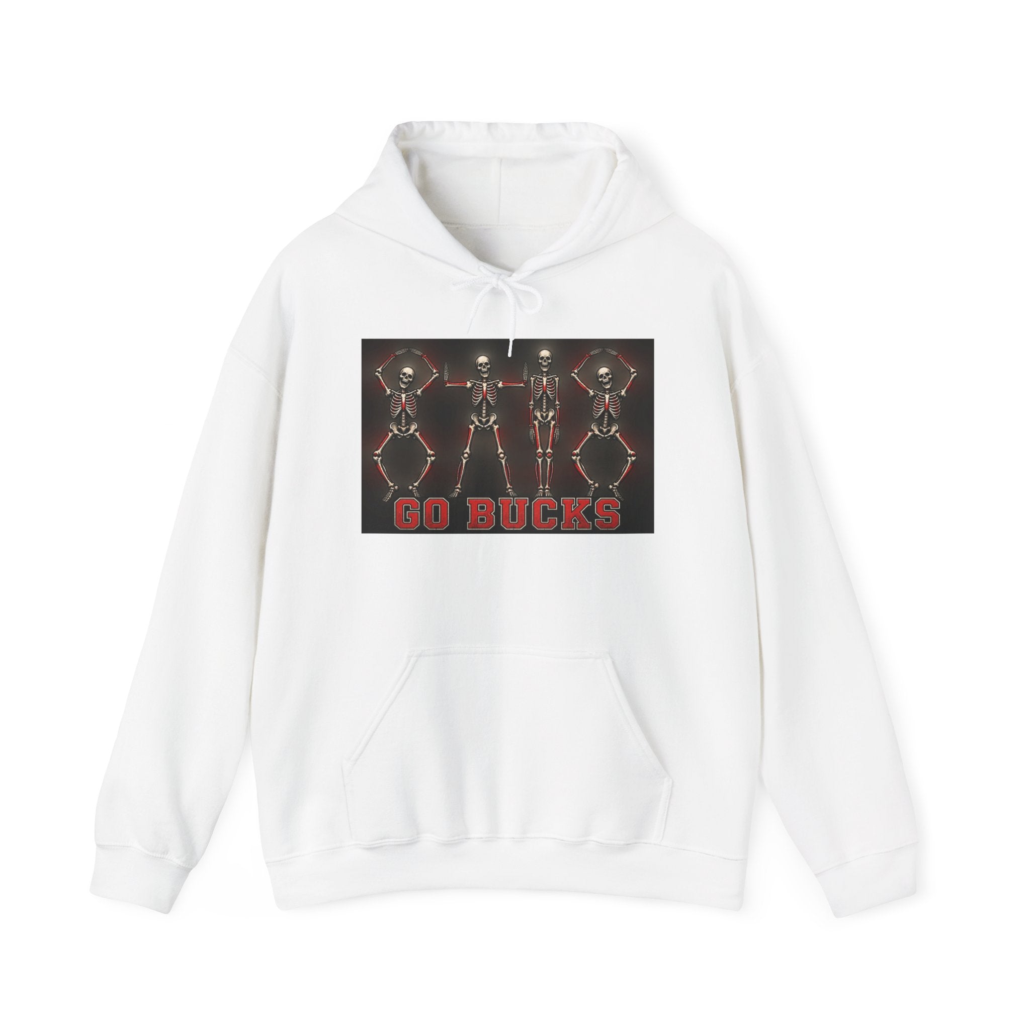 Go Bucks Hoodie — Vintage Red Deer Antlers Graphic Hooded Sweatshirt